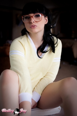 Hung Teen Shemale Pornstar with Glasses